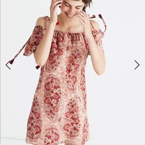 Like new madewell silk cold shoulder dress